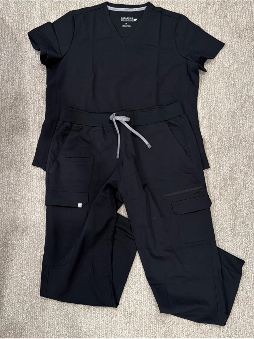 Fabletics Women’s Black Cargo Scrub Set